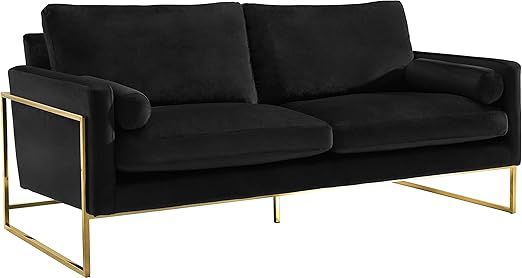 Meridian Furniture Mila Collection Modern | Contemporary Velvet Upholstered Sofa with Durable Sta... | Amazon (US)