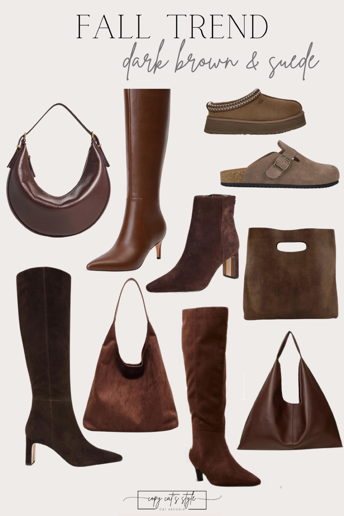 Fall Fashion Trends, crushing on brown suede this fall season, suede tall boots,  brown leather handbags, 