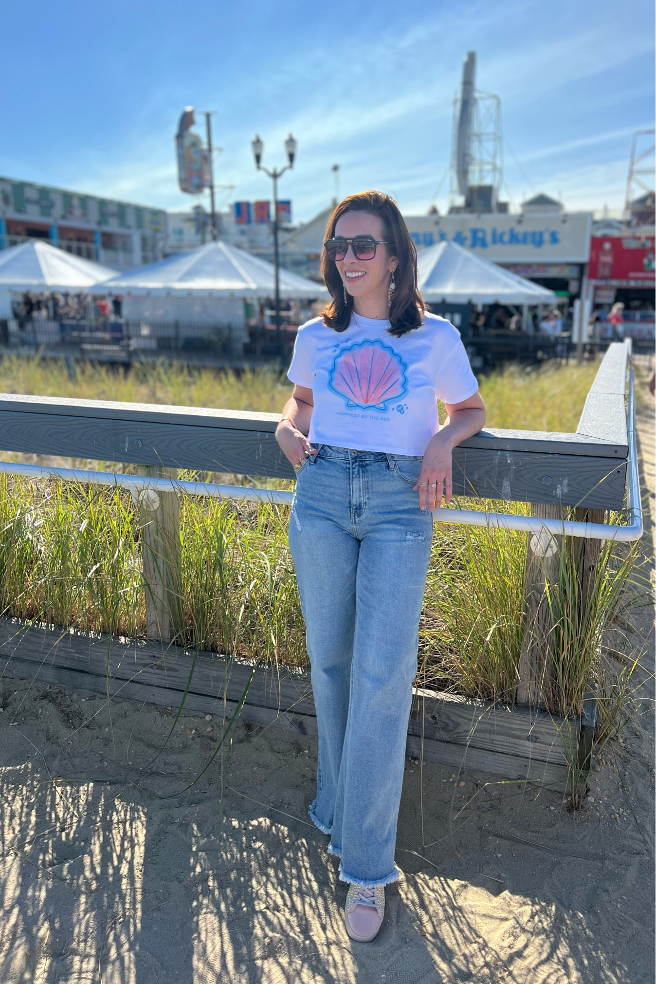 Seashell cropped tshirt (small). Wide leg jeans (4). Pink suede sneakers (8.5). #croppedtee #croppedtshirt #tshirt #tee #jeans #denim #widelegjeans #sneakers #pinksneakers #suedesneakers 
Fall Outfit Jeans 

#LTKSeasonal #LTKStyleTip #LTKFindsUnder100