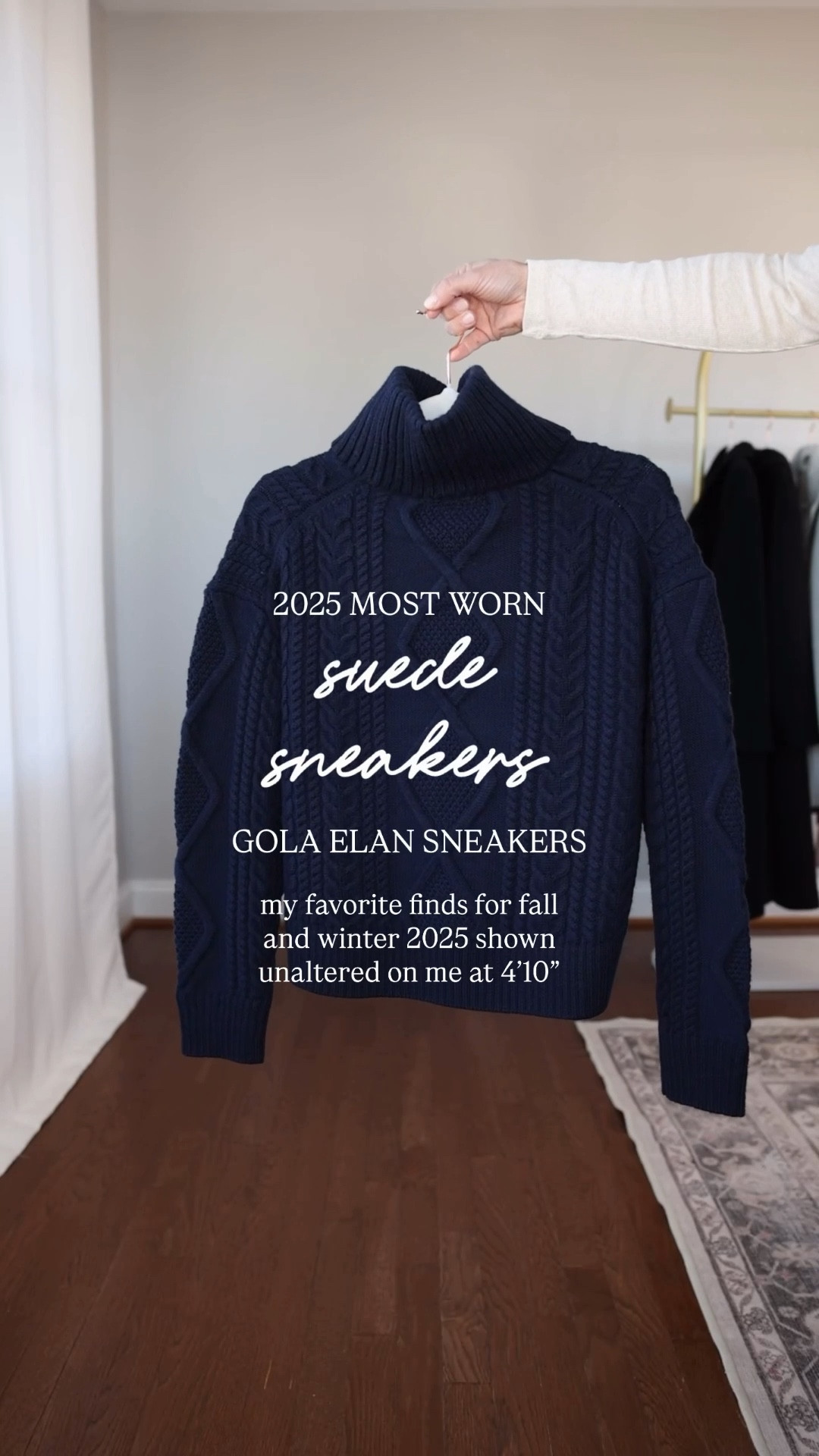 2025 Most Worn Series: Gola Elan Sneakers 

The Gola Elan sneakers stole my heart this season. They fit my size 5 feet perfectly and are comfortable to walk in for miles. My exact pair is low in stock so I linked a few similar options as well. 

Sneakers: tts 
Jeans (Quince): 24 x 28” in stormy blue - 10.5” rise, the jeans shrink in the wash over time 
Layering t-shirt (Quince): xs 
Sweater (Aritzia): xs - sized up 
Socks (Amazon) 
Coat (J.Crew): petite 00 

My measurements for reference: I’m 4’10” and 105lbs. My bust, waist, and hip measurement is 32”, 24”, and 36”.

#LTKPetite