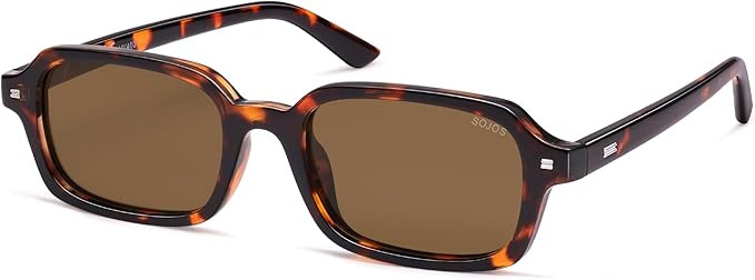 SOJOS Trendy Rectangle Polarized Sunglasses Womens Mens, Small Retro Fashion Thin Slim Square Sun... | Amazon (US)