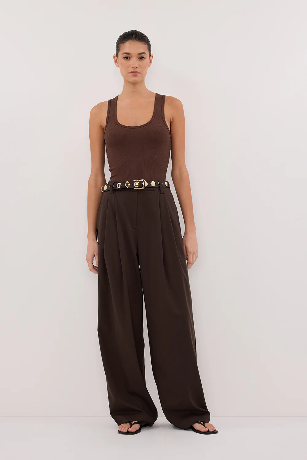 EDEN BITTER CHOC TAILORED PANT | DISSH