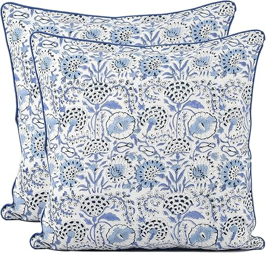 CPC Throw Pillow Covers for Couch, 20x20 Decorative Couch Pillows for Living Room, 100% Cotton Bo... | Amazon (US)
