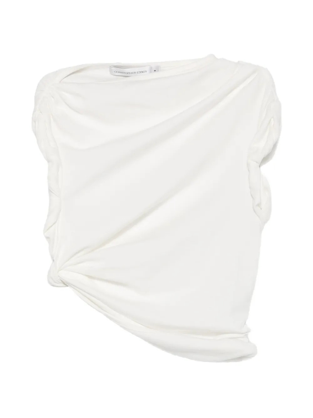 Christopher Esber Rolled Twisted T-shirt | White | FARFETCH | Farfetch Global