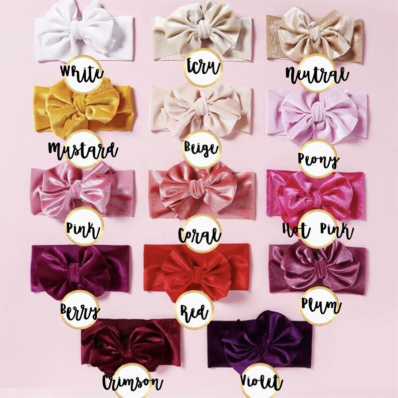 Big Velvet Loopy Headbands Velvet Bow Baby Velvet Headband - Etsy | Etsy (US)