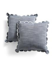 2pk 18x18 Indoor And Outdoor Scalloped Trim Pillows | TJ Maxx