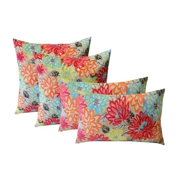 RSH Décor Indoor Outdoor Set of 4 Square Throw Pillows Weather Resistant 17" x 17" and 20" x 12"... | Walmart (US)