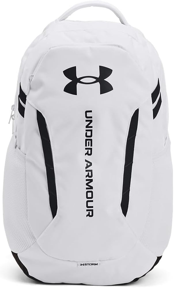 Under Armour Unisex-Adult Hustle 6.0 Backpack, (100) White/White/Black, One Size Fits Most | Amazon (US)