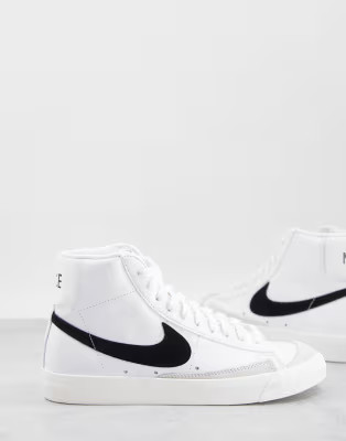 Nike blazer mid '77 trainers in white/black | ASOS (Global)