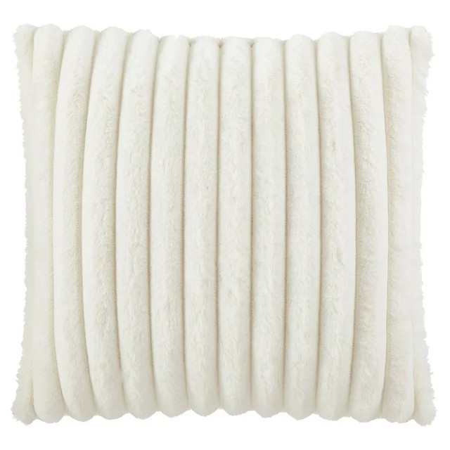 Mainstays 20" x 20" Channel Faux Fur Pillow, Vanilla Dream - Walmart.com | Walmart (US)