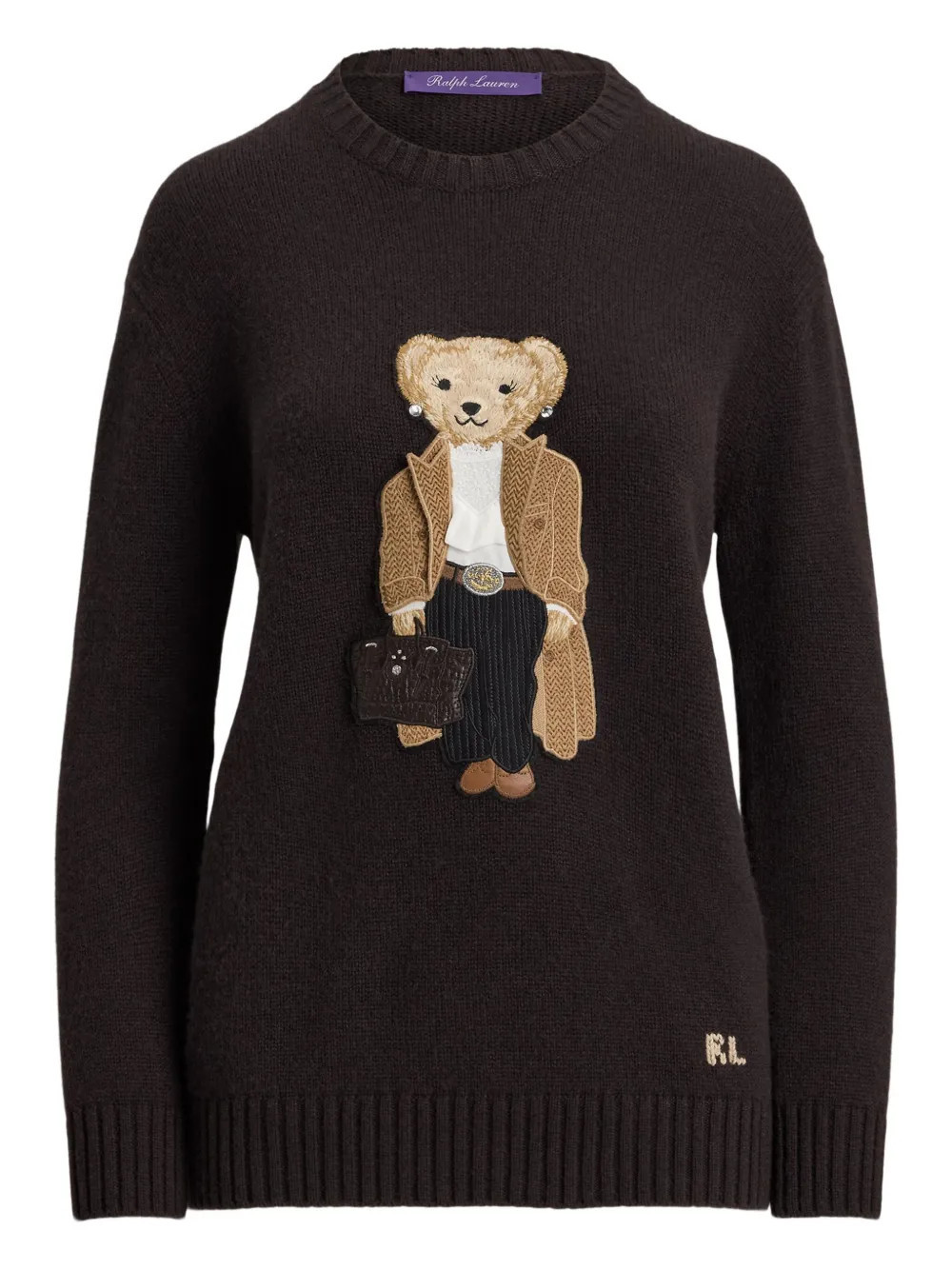 Ralph Lauren Collection Polo Bear cashmere sweater - Brown | Farfetch Global