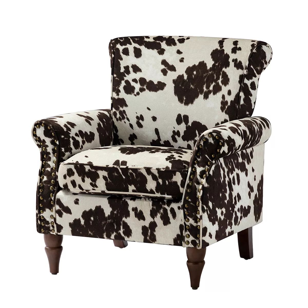 Araceli Traditional Wooden Upholstered Floral Armchair with Wingback and Nailhead Trim | ARTFUL L... | Target