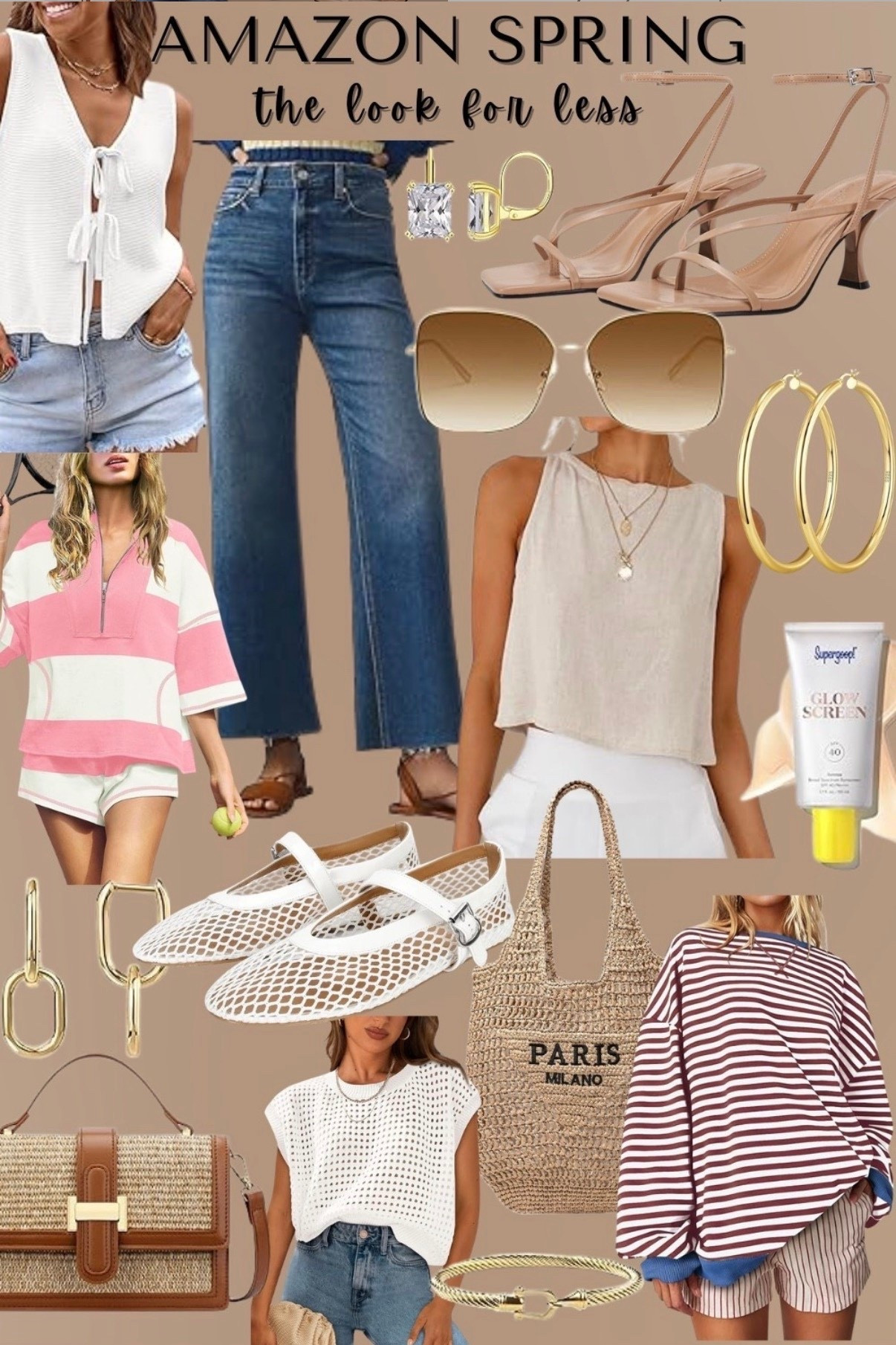 Spring finds from Amazon - Affordable pieces to liven up your Spring wardrobe ☀️🌸


#Amazon fashion
#amazon finds 
#affordable fashion 
#amazon sunglasses
#retro sunglasses
#oversized sunglasses 
#white sweater
#tie front blouse
#free people dupe
#casual top
#cropped jeans
#dark wash jeans
#amazon jeans 
#two piece sweat set 
#mesh ballet flats
#mary Jane flats 
#straw handbag
#spring handbag
#top handle bag 
#drop earring
#faux diamond earrings 
#shoulder bag
#strappy heels
#nude heels
#gold rope bracelet
#supergoop spf 
#fashion inspo
#outfit idea 
#weekend outfit
#weekend style
#date night outfit
#date night style
#girls night in
#casual style
#mom outfit
#mom style
#day date outfit
#wine tasting outfit
#napa outfit 
#spring fashion 
#travel outfit
#travel fashion
#city outfit
#office fashion inspo
#office outfit 
#workwear 
#business casual 
#ootd  


#LTKSpringSale 

#LTKootd #LTKTravel #LTKSwim