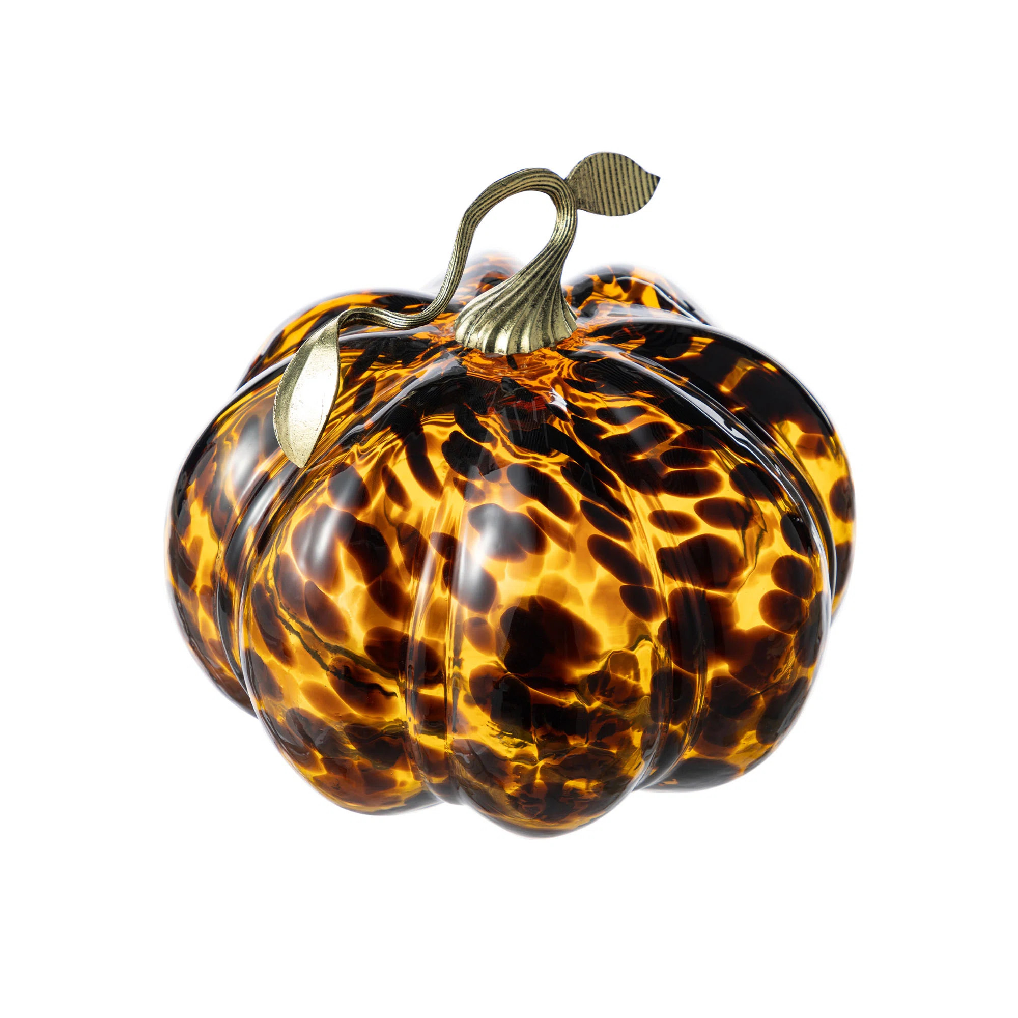 9.5"D Amber Dots Glass Pumpkin | Wayfair North America