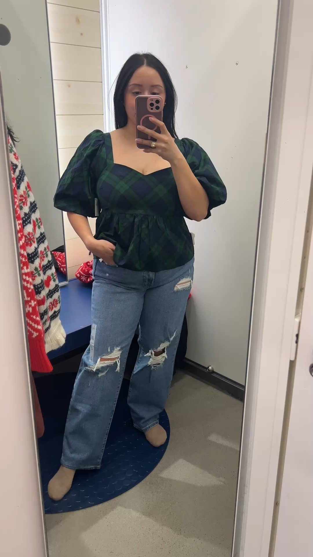 Holiday blouse and a pair of good comfy jeans ✨ perfect for a holiday party, brunch or a day out. Tap to shop the exact outfit! 

4’11 petite | 140lbs
Size references:
Top: Small
Jeans: size 8

#LTKHoliday #LTKPetite #LTKootd
