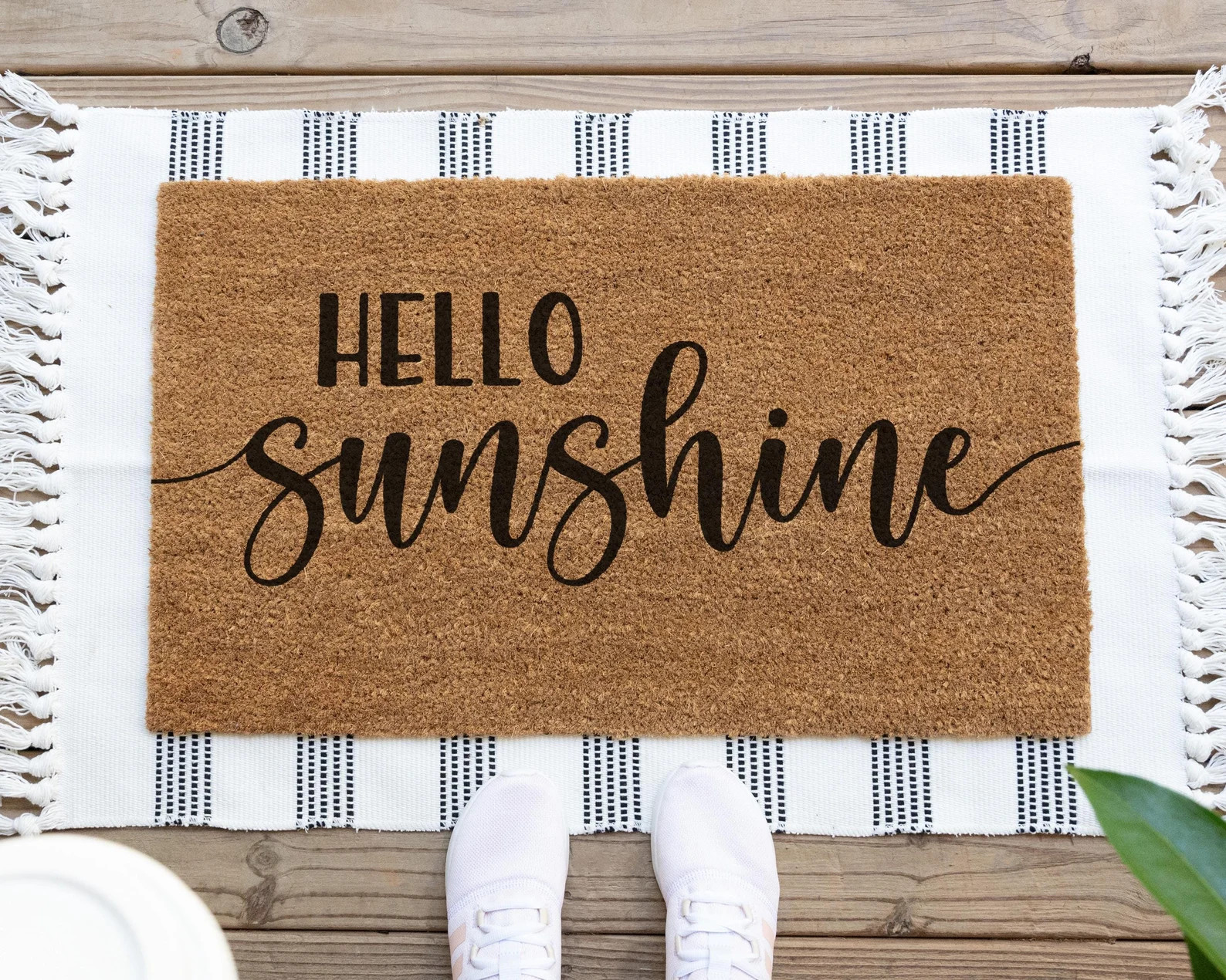 Hello Sunshine Door Mat, Summer Doormat, Spring Door Mat, Funny Welcome Mat, Funny Doormat, Custo... | Etsy (US)
