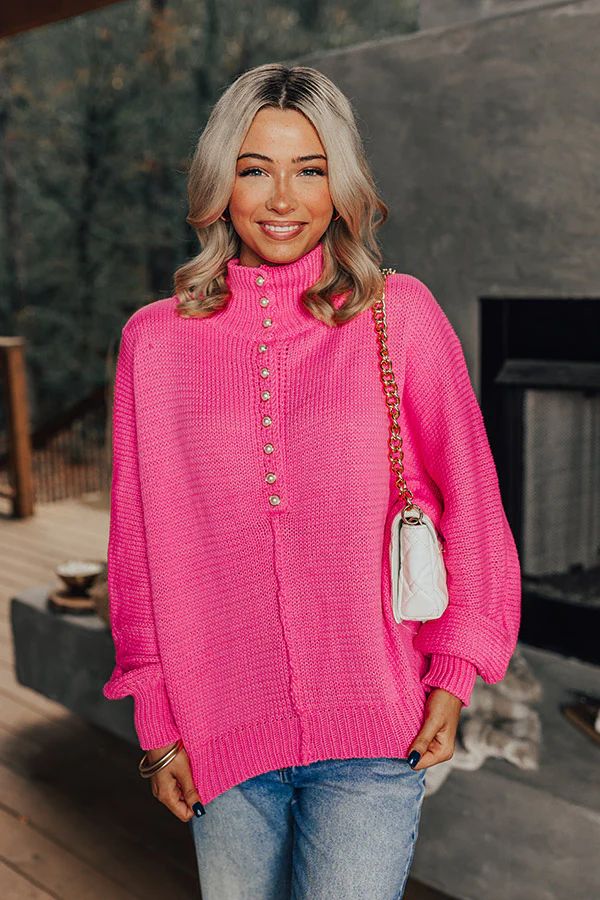 Apple Picking Pretty Knit Sweater In Bubblegum Pink | Impressions Online Boutique