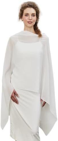 Chiffon Cape Shawl Wrap Scarf 3 Ways to Wear Elegant Sheer Capelet for Evening Dresses Weddings P... | Amazon (US)