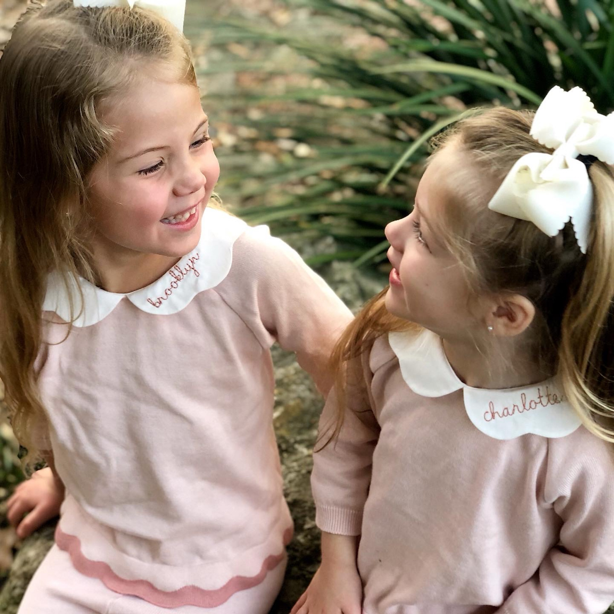 One of my all time favorite pictures of my girls in one of my all time favorite outfits for little girls! 🩷
From Feltman Brothers - sizing 3mo -4T. Sizing runs very much TTS, but when in doubt size up for longer wear 😊

Available from Feltman Brothers or Southern Sorelle if you want to personalize - 
https://southernsorelle.com/products/scalloped-contrast-trim-knit-set?_pos=1&_sid=ff3584736&_ss=r



#LTKKids #LTKFamily #LTKStyleTip