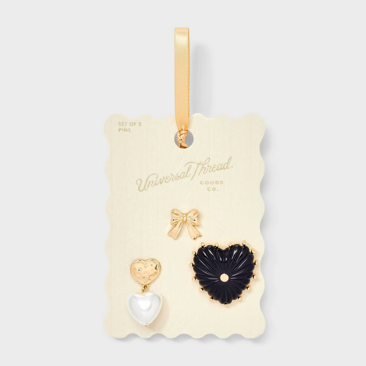 Bow and Heart Drop Pin 3pc Set - Universal Thread™ Gold | Target