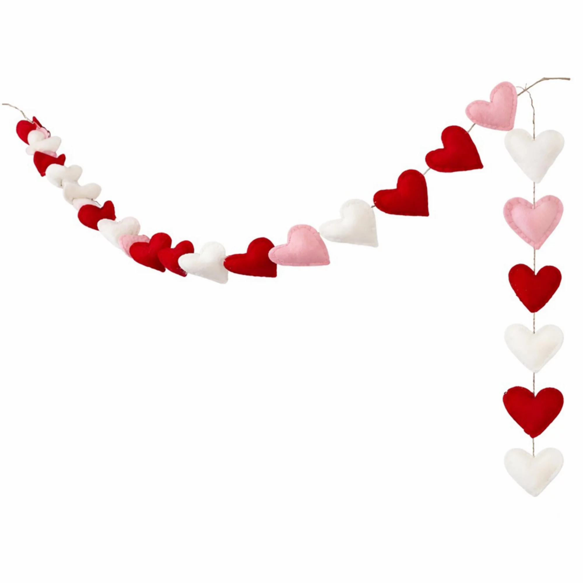 11.5 Ft Valentine's Day Felt Banner Heart Garland for Wedding, Party & Decor | Kohl's