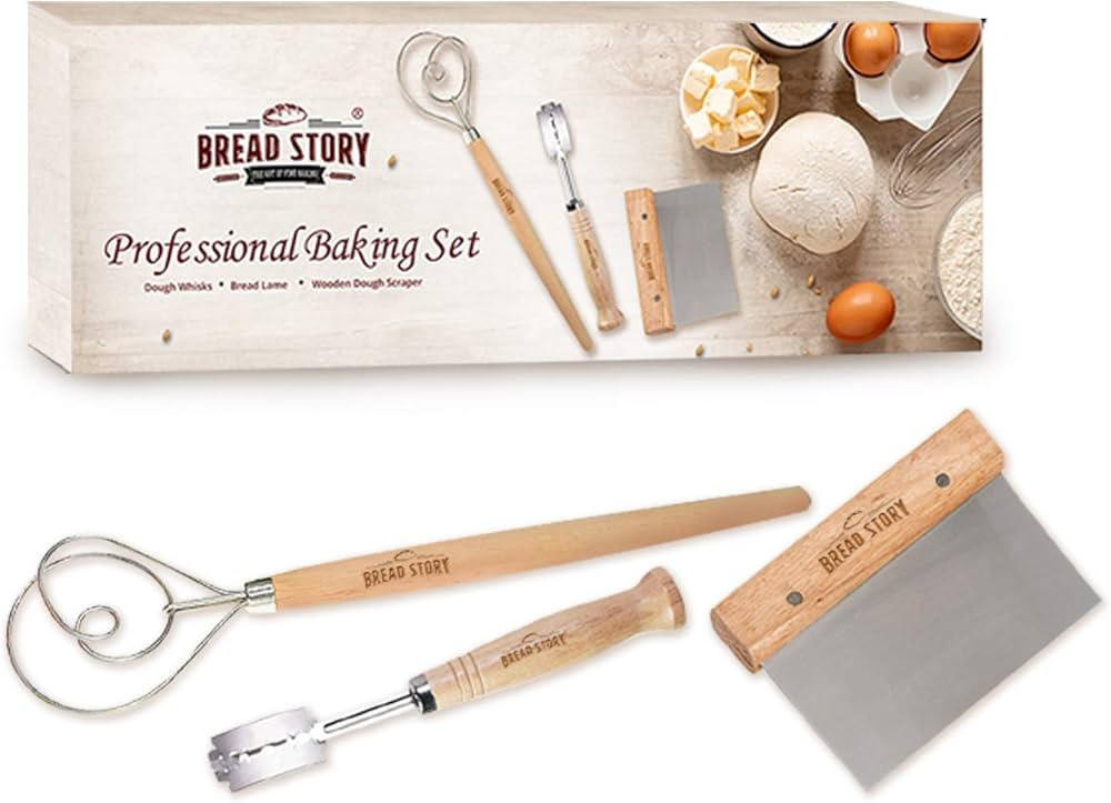 Bread Story Danish Whisk Dough Lame Slashing Tool And Wooden Scraper Tool Used for Pastry Baking ... | Amazon (US)