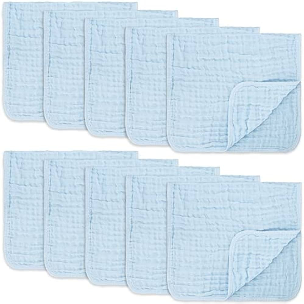Comfy Cubs Muslin Burp Cloths Large 100% Cotton Hand Washcloths for Babies, Baby Essentials 6 Lay... | Amazon (US)