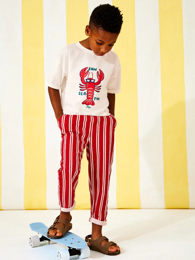Buy JoJo Maman Bébé Red Lobster 2-Piece T-Shirt & Stripe Trouser Set from Next USA | Next US