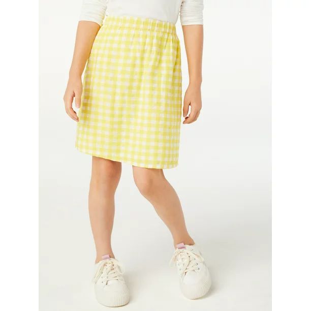 Free Assembly Girls Sheer Overlay Pull-On Skirt, Sizes 4-18 & Plus - Walmart.com | Walmart (US)