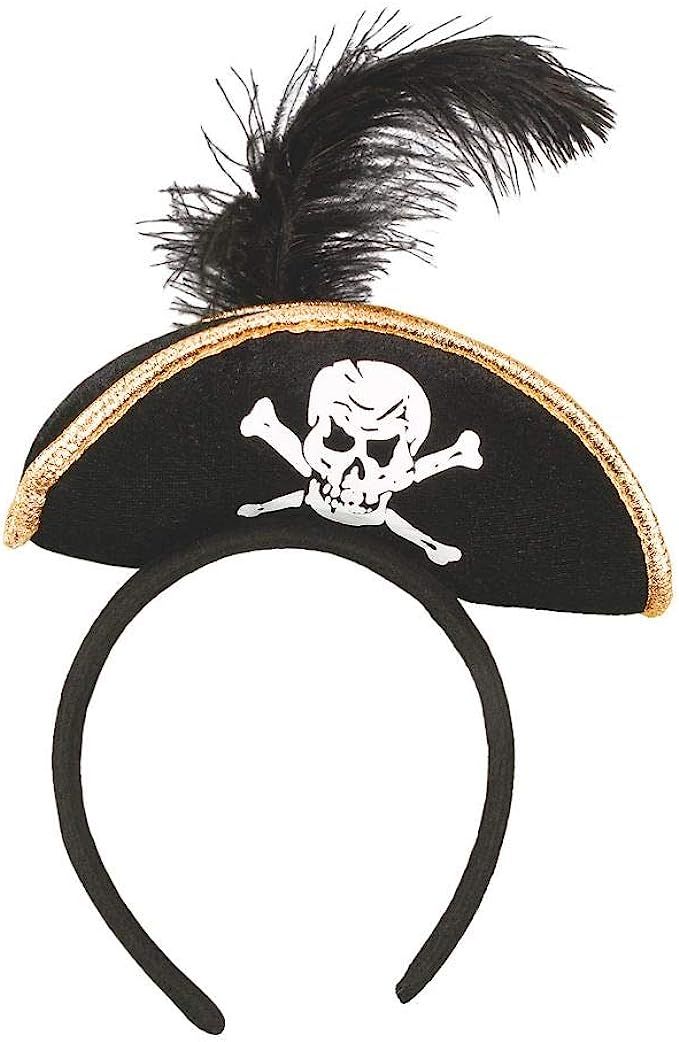 Black Pirate Headband Hat for Girls - Halloween Costume Accessories | Amazon (US)