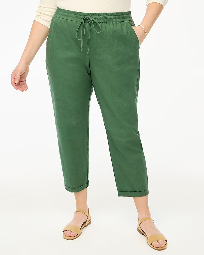 Linen-cotton blend drawstring pant | J.Crew Factory