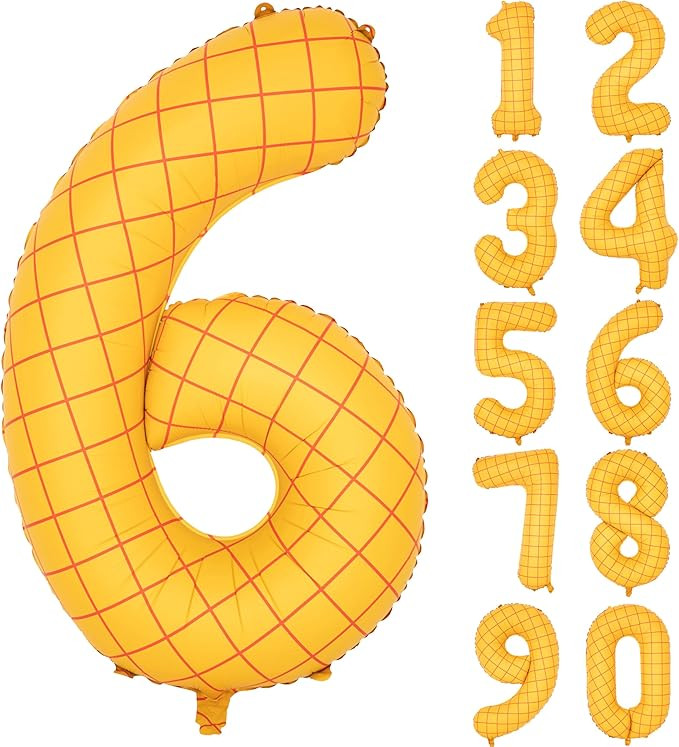 40" Matte Yellow Balloons Toy Inspired Story Theme party Supplies, Number Birthday Decoration, Co... | Amazon (US)