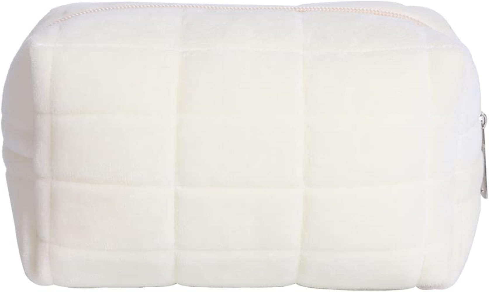 Plush Makeup Bag Cosmetic Bag for Women,Zipper Large Solid Color Travel Toiletry Bag Travel Make Up  | Amazon (US)