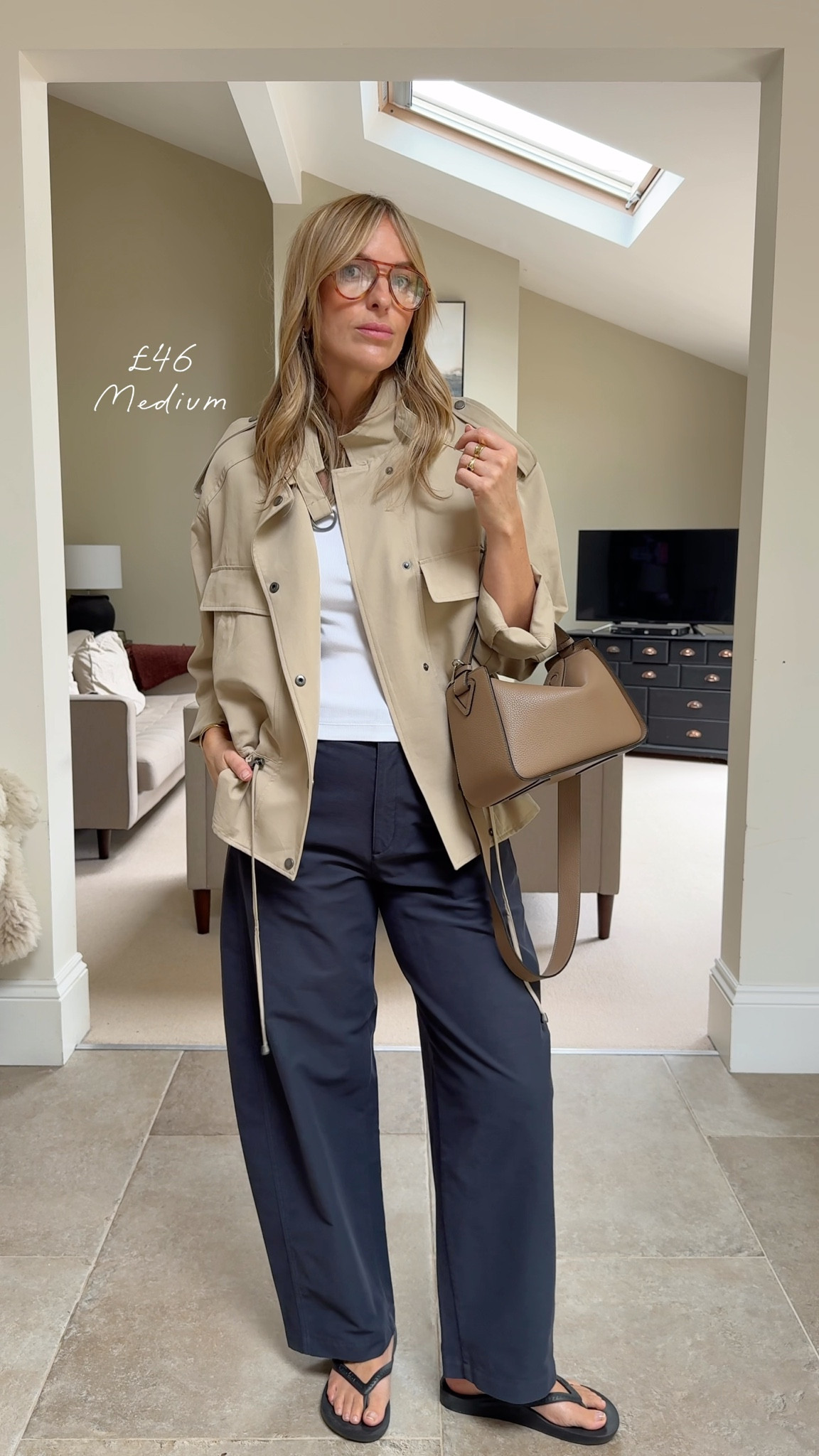 There’s a lot of love for this outfit base - it works well for so many offering great quality and affordability but also flexibility and ease ! 
Styled with this drapey oversized lightweight jacket today in a lovely lyocel cotton blend.  ( jacket is called fluid short jacket with pockets )
I’m wearing large regular length in the trousers 
Medium in the best 
Medium in this oversized drapey trench style. 

#LTKsummer #LTKspring #LTKworkwear