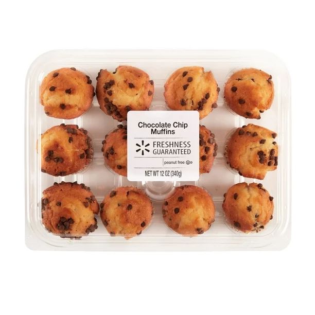Freshness Guaranteed Mini Chocolate Chip Muffins , 12 oz, 12 Count | Walmart (US)