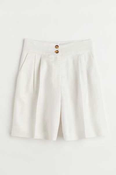 Wide-cut Linen-blend Shorts | H&M (US + CA)