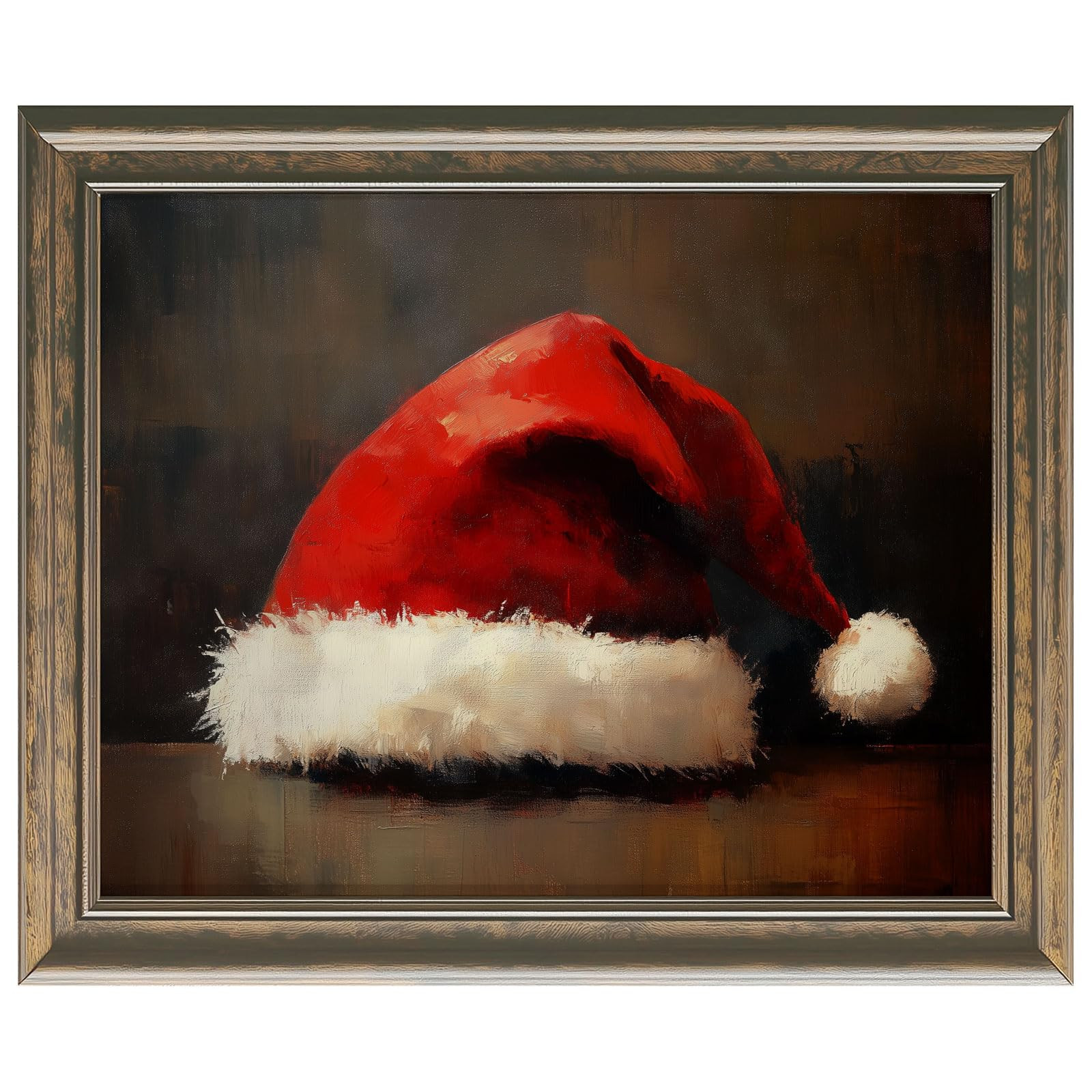 Santa Hat Print, Santa Hat Print, Vintage Santa Wall Decor, Xmas Wall Decor Print, Rustic Christm... | Amazon (US)