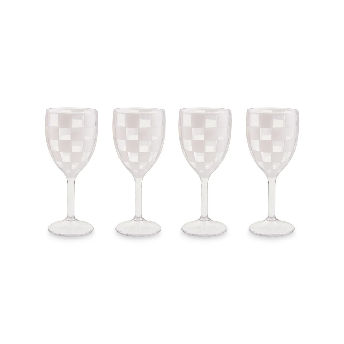 White Check Acrylic Wine Goblets (Set of 4) | Wayfair North America