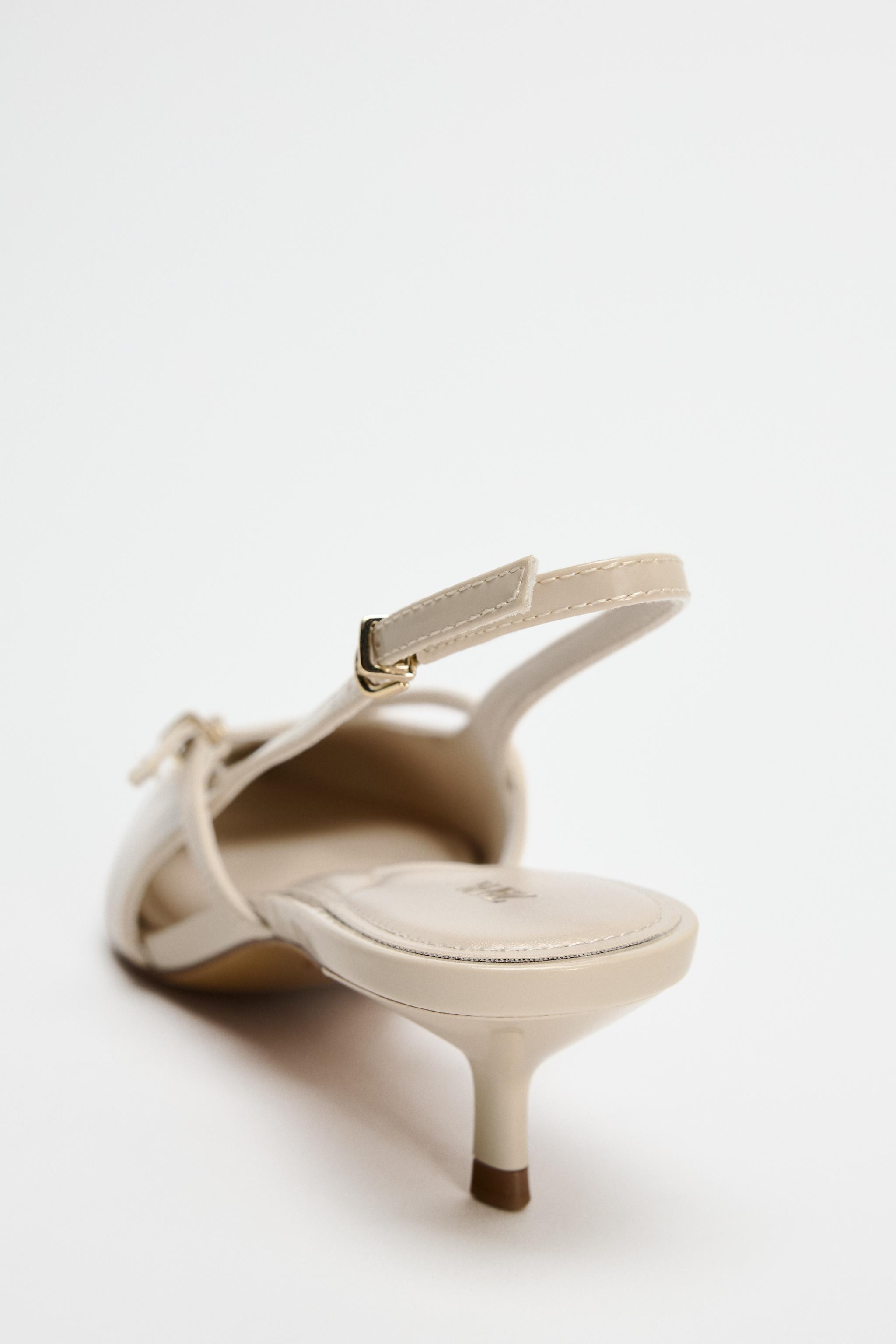 SLINGBACK FAUX PATENT KITTEN HEELS | Zara US