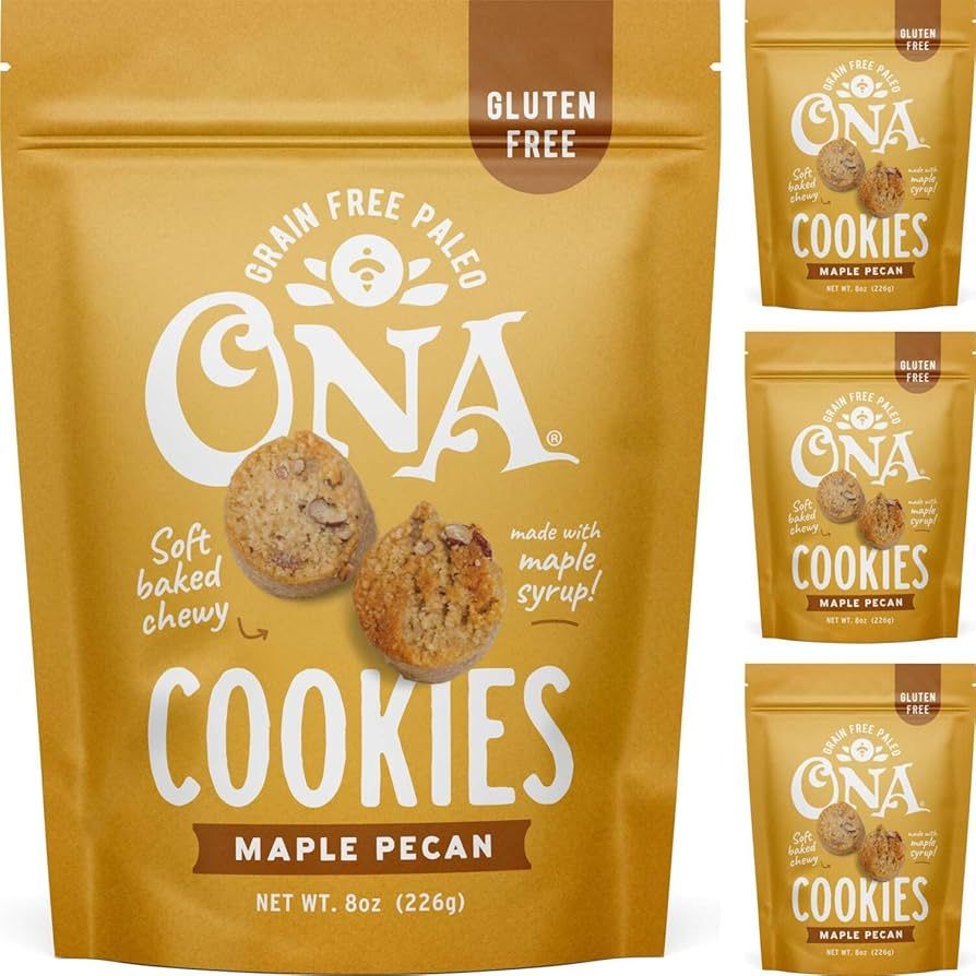 Ona Maple Pecan Cookies 4-pack, Ready to eat, Gluten free, Grain free, Dairy free, Paleo, Vegan, ... | Amazon (US)
