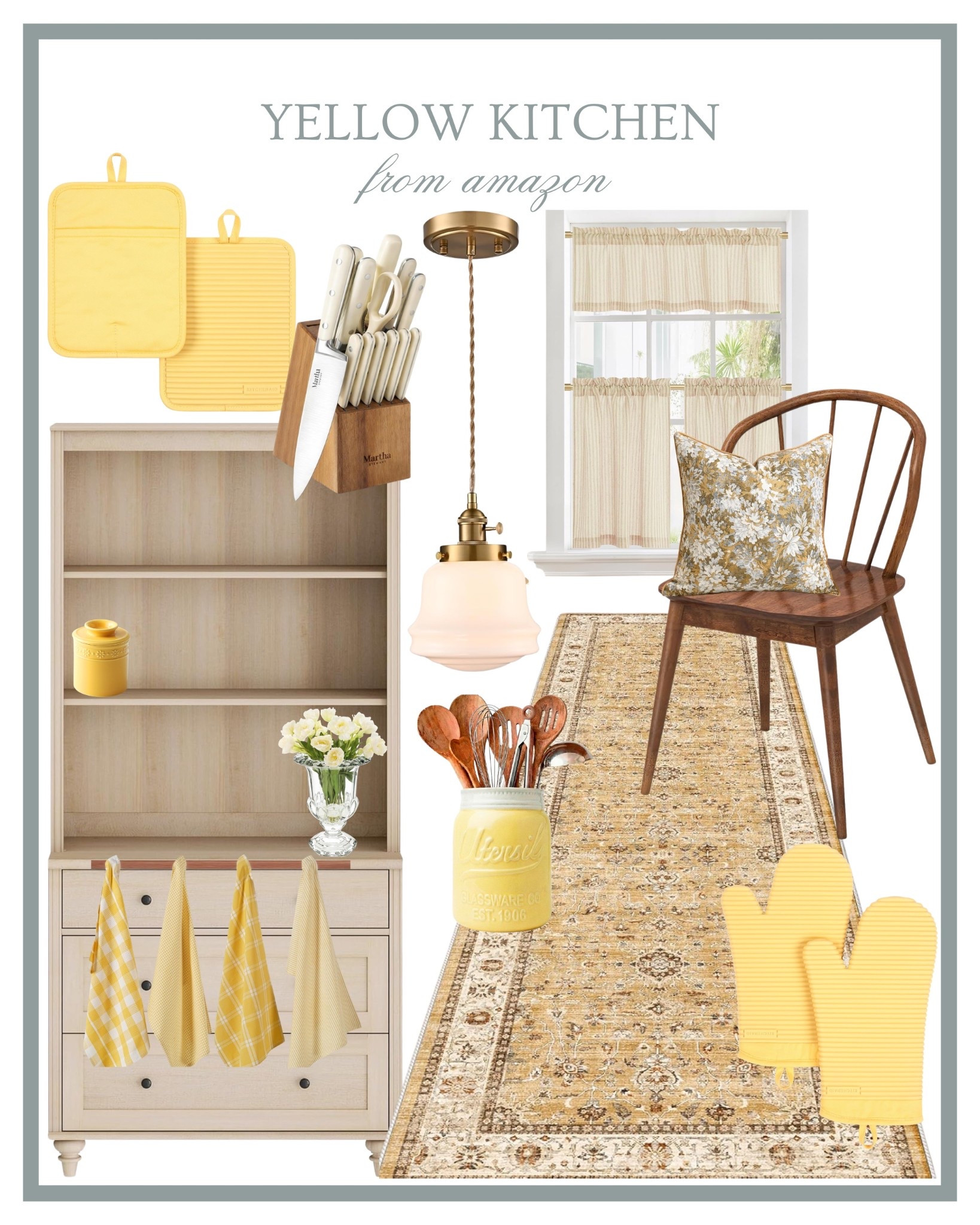 Butter yellow kitchen inspiration from Amazon 💛🌻 Butter yellow home, 90s kitchen, nostalgic kitchen, traditional kitchen 

#LTKHome