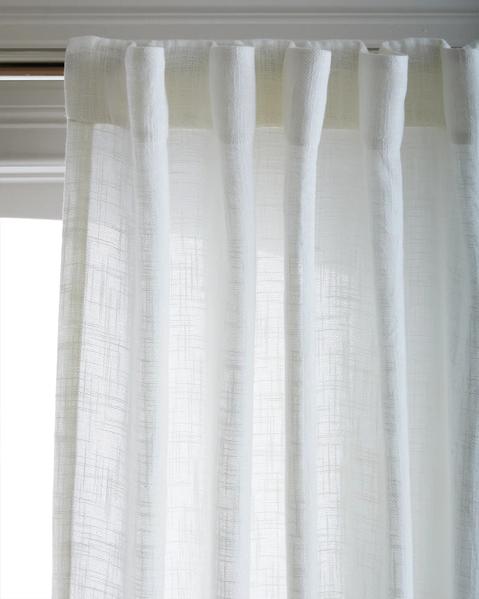 Cotton Sheer Curtain Set (Set of 2) in White | Quince