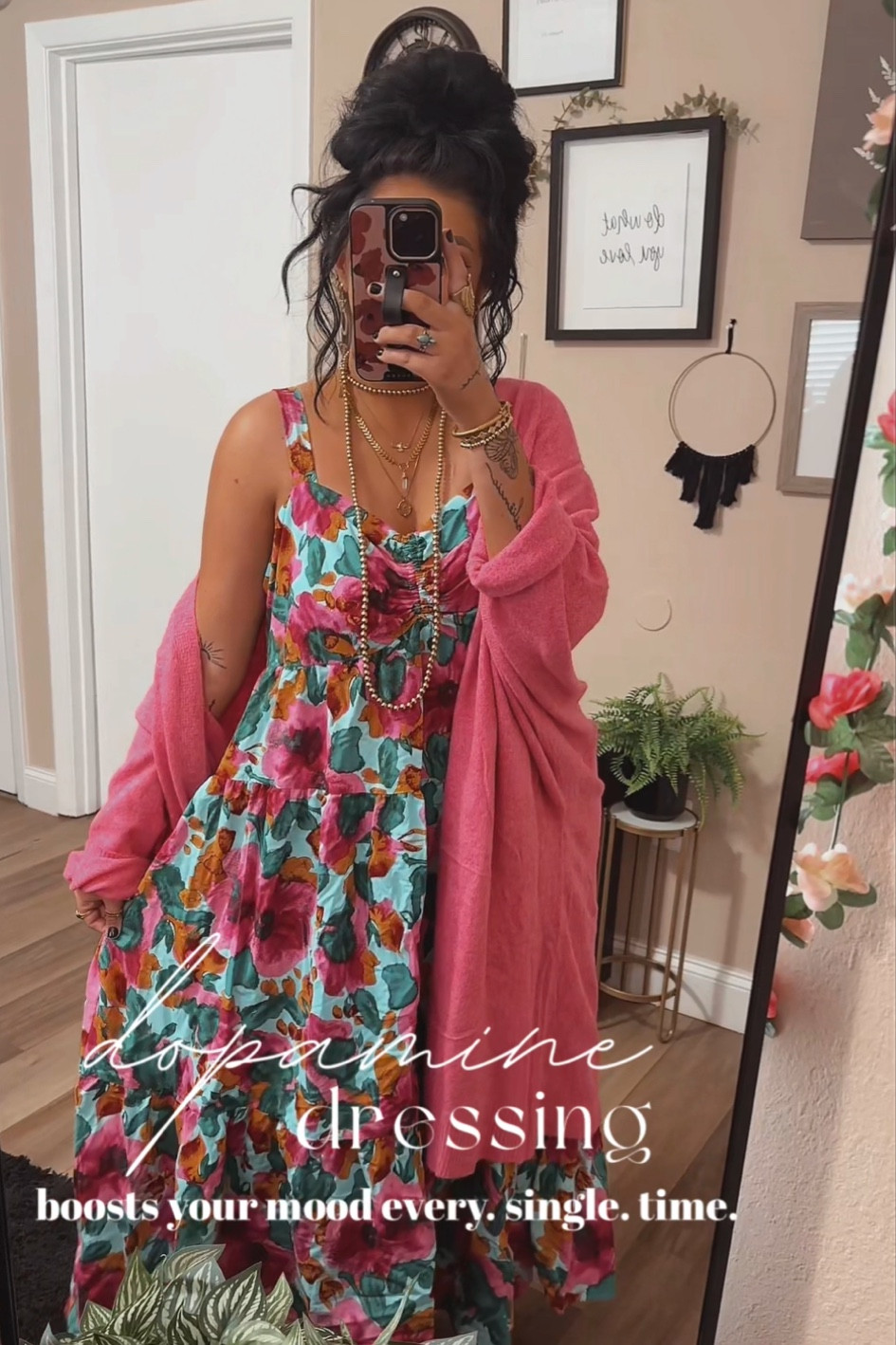 I found this dress about a year ago in the curve section of Walmart and taylored it to fit me better because I just had to have it!
Pink cardi is the Lucy Cardi from Mindy Mae’s Market  
Jewelry not linked is my boutique, Bohemia!

#LTKFindsUnder50 #LTKFindsUnder100 #LTKStyleTip