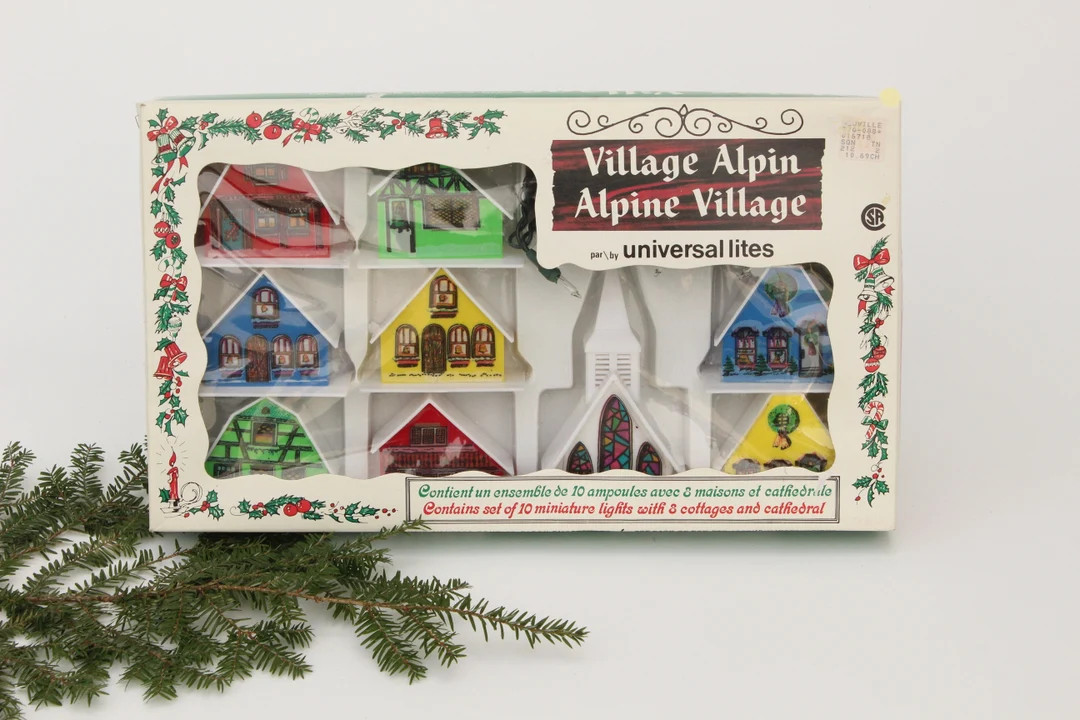 Beautiful Vintage Alpine VILLAGE Set of 8 Plastic Cottages & - Etsy | Etsy (US)