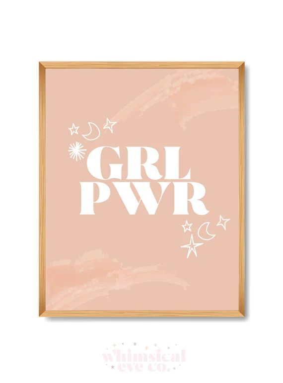 Girl Power Prints, Girl Power Print, Girl Power Poster, Girl Power Wall Art, Grl Pwr Poster, Wall... | Etsy (US)