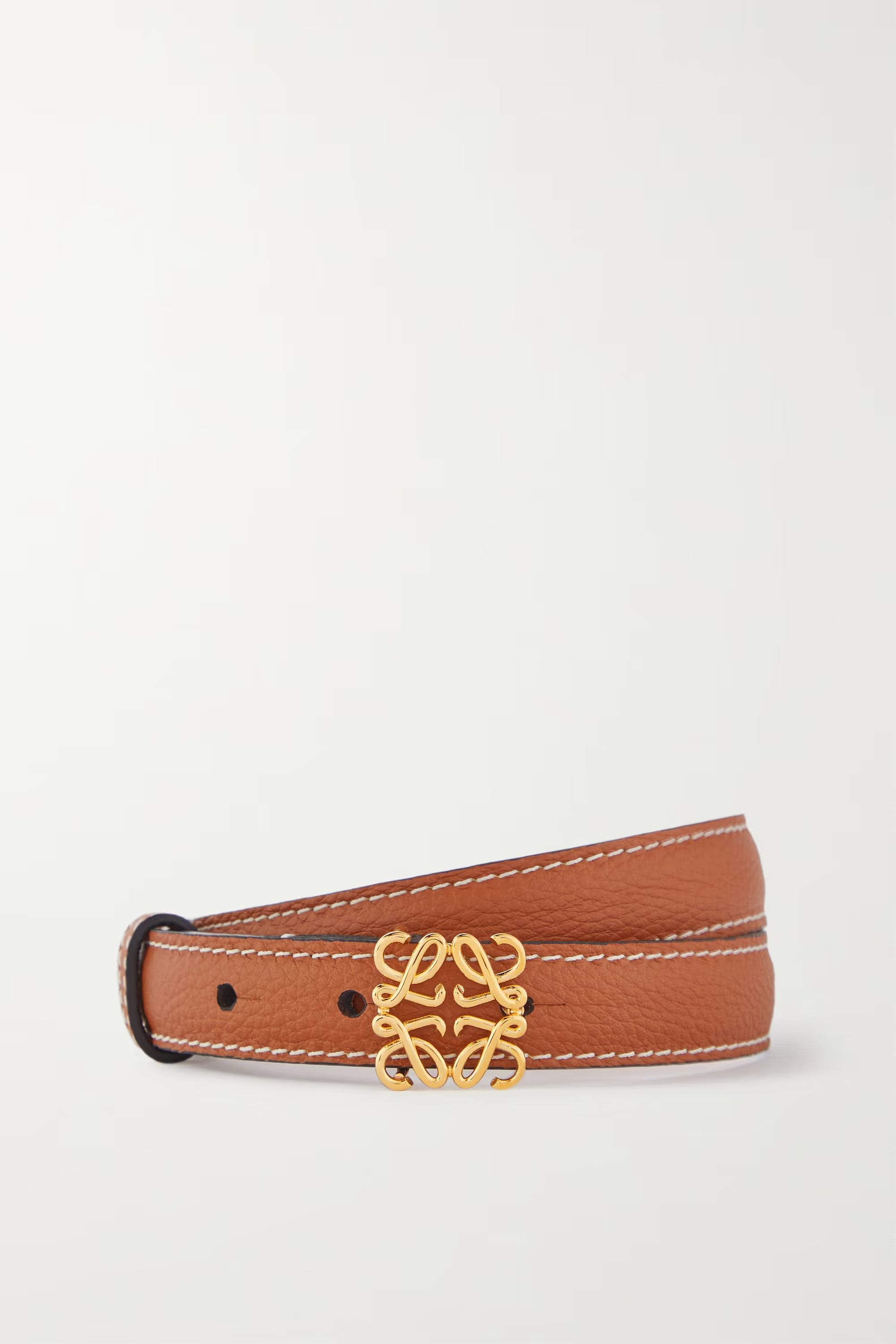 Anagram textured-leather belt | NET-A-PORTER (US)