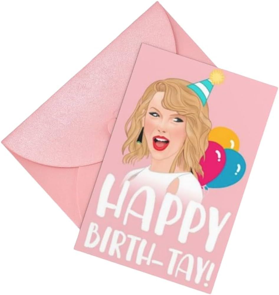 HOBKEY Taylor Birthday Card | Christmas Gift Greeting Card “Happy Birth-Tay” with Envelope | ... | Amazon (US)