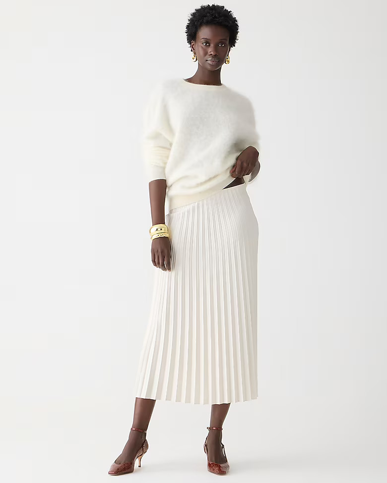 Pleated pull-on midi skirt | J. Crew US