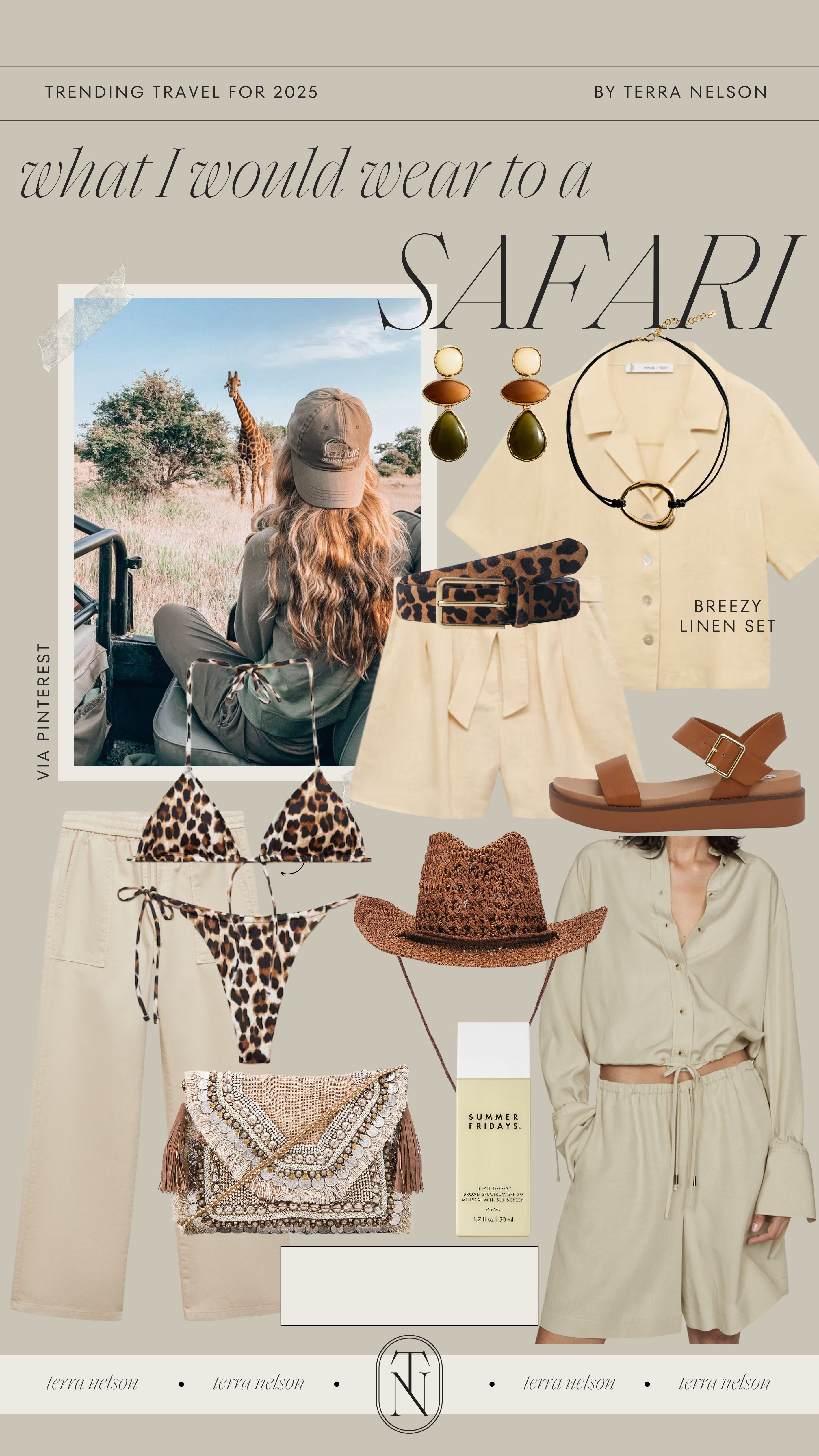 What I would pack on an African Safari Vacation!
Safari Outfits / Linen Sets / Linen Rompers / Animal Print Outfits / Summer Cowboy Hats / Crochet Dresses / Neutral Swimwear / High-Waisted Bikinis / Flowy Maxi Dresses / Linen Coverups / Straw Totes / Wide-Brim Hats / Oversized Sunglasses / Lightweight Jumpsuits / Boho Beach Dresses / Strappy Sandals / Sheer Sarongs / One-Piece Swimsuits / Pastel Rompers / Breezy Button-Up Shirts / Woven Belts / Raffia Clutches / Flowy Midi Skirts / Sleeveless Tops / Knit Wrap Dresses / Lightweight Cardigans / Beach Kaftans / Casual Slide Sandals / Travel-Friendly Loungewear / Layered Jewelry / Raffia Sandals / Raffia Handbags /  

 #LTKSeasonal #LTKStyleTip #LTKSwim