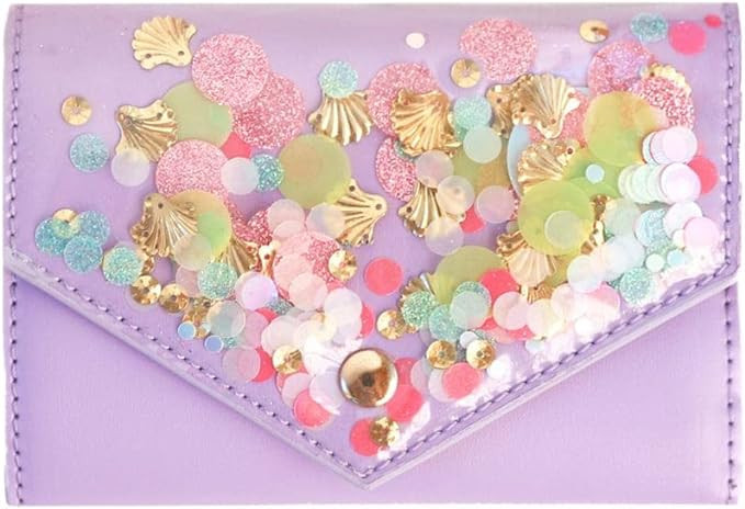 Packed Party Shellebrate Confetti Wallet, Cute Bifold Multi Card Organizer and Coin Purse With Go... | Amazon (US)